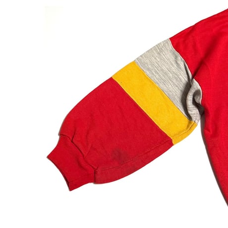 【USED】80's SERGIO TACCHINI RUNNING Color Block Sweatshirt Red