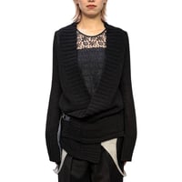 【USED】00's A.F. Vandevorst Cross-Wrap Knit Cardigan Black