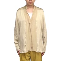 【USED】LANVIN 2013AW Grosgrain Ribbon Skipper Top Champagne Gold