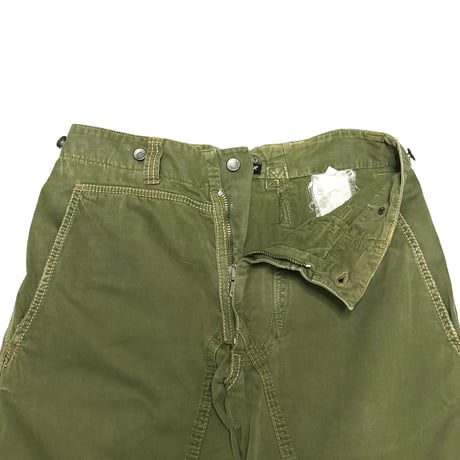 【USED】00's DOLCE & GABBANA Olive Green Wide-Leg Work Pants with Contrast Stitching