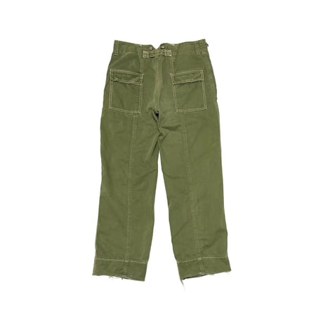 【USED】00's DOLCE & GABBANA Olive Green Wide-Leg Work Pants with Contrast Stitching
