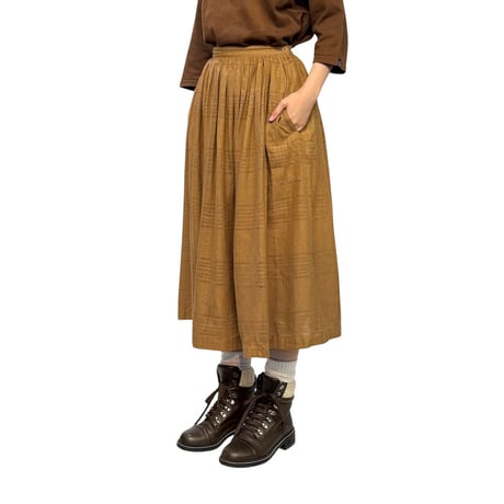 【USED】ISSEY MIYAKE 1985SS Open-Weave Silk Gathered Skirt