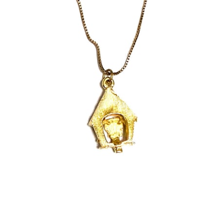 【BOOMBABA BOUTIQUE】(No.8) Dog in the House Pendant Necklace 14K gold-filled chain