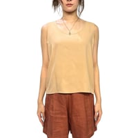 【USED】80's THEOREME PARIS French Viscose Tank Top Beige Made in France