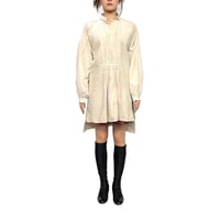 【USED】1920's French Antique Linen Pleated Smock Shirt