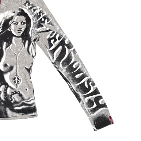 【USED】00's MISS SIXTY Hippie Girl All-Over Graphic Long Sleeve T-shirt