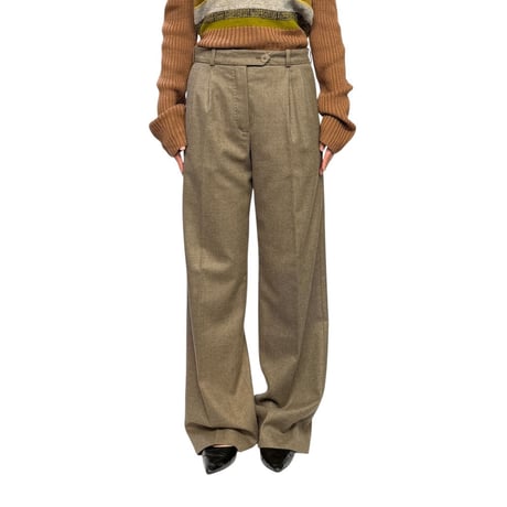 【USED】00's HERMÈS by Jean Paul Gaultier 2-Tuck Virgin Wool Wide Trousers