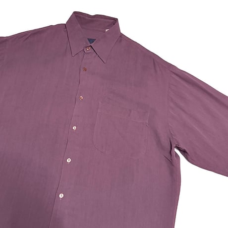 【USED】80's-90's KENZO HOMME Smoky Plum Rayon Shirt Made in France