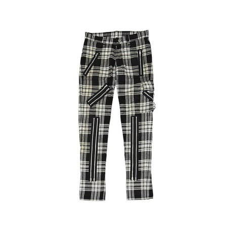 【USED】90's-00's 666 Black & White Plaid Bondage Pants