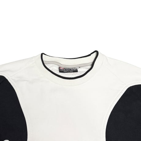 【USED】00's Lotto Italian Sport Design Panel Sweatshirt White / Black