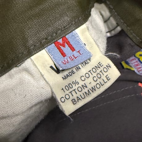 【USED】90's W.&L.T. Coated Cotton 3D Pocket Pants Olive Green