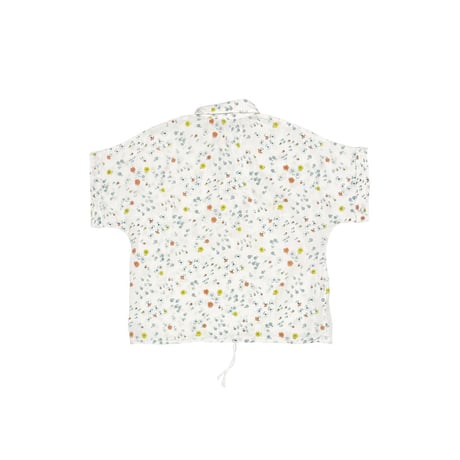 【USED】80's Euro Vintage Floral Print Half-Button Drawstring Blouse
