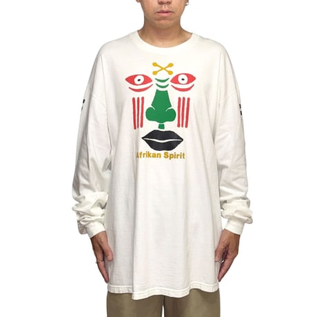 【USED】90's MOSHOOD “Afrikan Spirit” Graphic Long Sleeve T-shirt