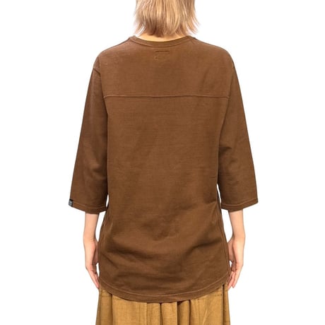 【USED】90's STUSSY TOKYO PREMIUM Heavy Cotton Faded 3/4 Sleeve T-shirt Brown