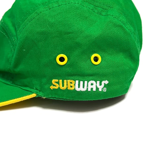 【USED】00's SUBWAY Logo Jet Cap Green × Yellow