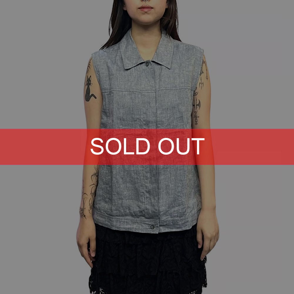 USED】00s Max Mara WEEKEND LINE LINEN N/S SHIRT
