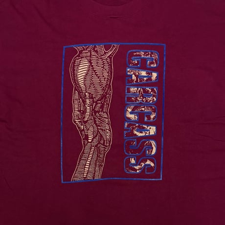 【USED】90's Carcass “Heartwork” T-shirt Burgundy
