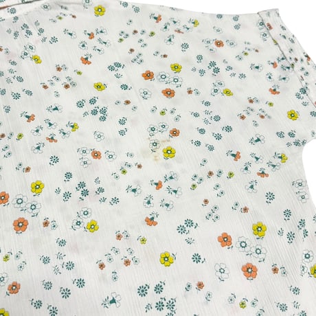 【USED】80's Euro Vintage Floral Print Half-Button Drawstring Blouse