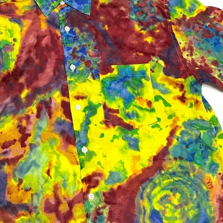 【USED】90's KANSAI profumo Abstract Art Print Rayon Shirt