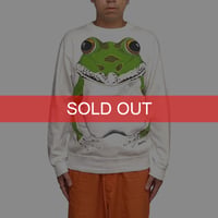 【USED】80's Zoosloose Giant Frog Double-Sided Print Sweatshirt White
