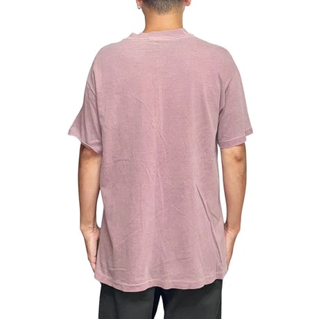 【USED】90's Hanes Embroidered Logo Garment Dyed T-shirt Dusty Pink