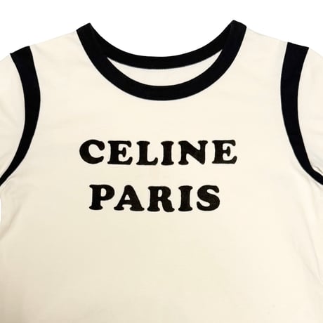 【USED】CELINE by Hedi Slimane 2020-2021 “CELINE PARIS” College Ringer T-shirt