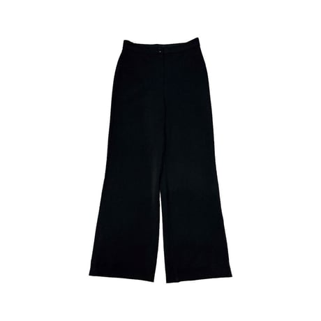 【USED】00's CHANEL UNIFORM Wide Flared Trousers Black