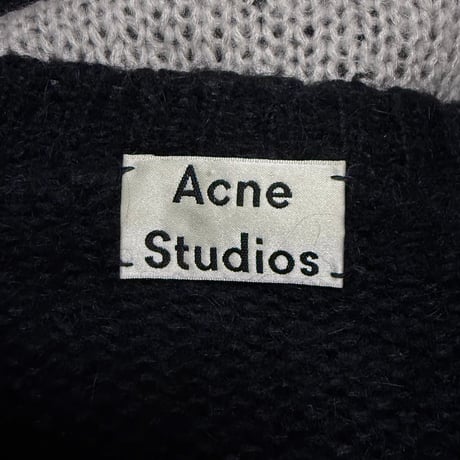 【USED】2020AW Acne Studios Distressed Striped Mohair-Blend Knit Sweater