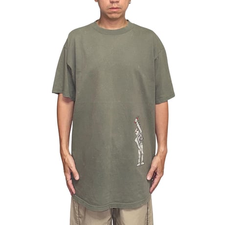 【USED】90's HAZ-MAT Robot Graphic T-shirt Olive