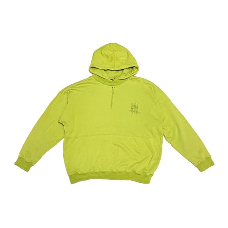 【USED】90's NIKE "BEAVERTON OREGON" Attached Hood Sweat Hoodie Lime Green