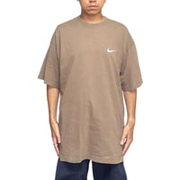 【USED】90's EURO NIKE Embroidered Swoosh Logo T-shirt Brown Beige