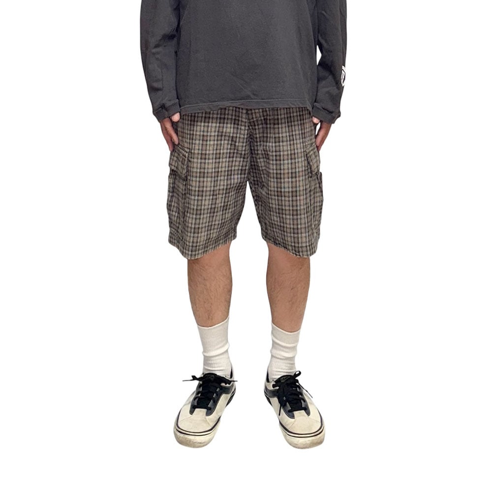 USED】00's Eddie Bauer Plaid Cargo Shorts | KON