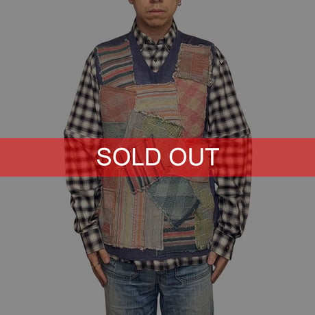 【USED】COMME des GARÇONS HOMME PLUS 2000ss Patchwork Knit Vest