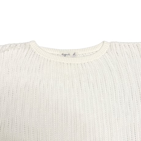 【USED】90's agnes b. PARIS Sheer Rib Knit T-Shirt Made in France