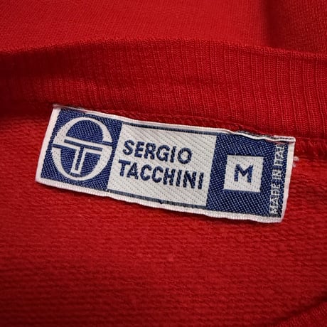 【USED】80's SERGIO TACCHINI RUNNING Color Block Sweatshirt Red
