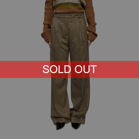 【USED】00's HERMÈS by Jean Paul Gaultier 2-Tuck Virgin Wool Wide Trousers