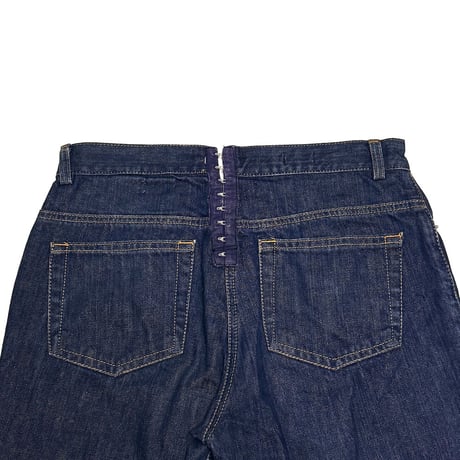【USED】00's Jean Paul GAULTIER × LA REDOUTE Striped Selvedge Turn-Up Denim Pants