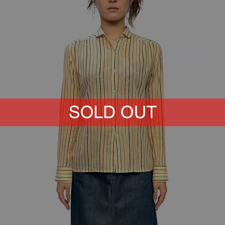 【USED】80's Cacharel Multicolor Stripe Blouse