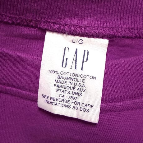 【USED】90's OLD GAP Two-Tone Docking T-shirt Made in USA