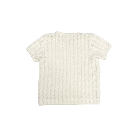 【USED】90's-00's Euro Vintage Ivory Pointelle Knit Top