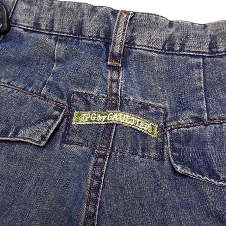 【USED】90's JPG. JEANS BY GAULTIER Y2K Multi Pocket Zip Hem Denim Cargo Pants