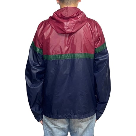 【USED】70's-80's IZOD LACOSTE Color Block Nylon Hooded Jacket
