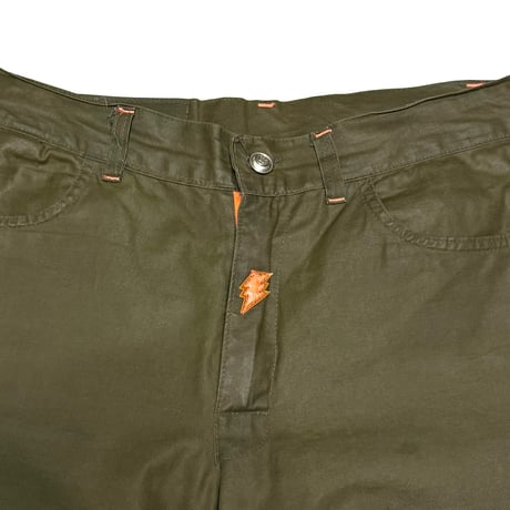 【USED】90's W.&L.T. Coated Cotton 3D Pocket Pants Olive Green