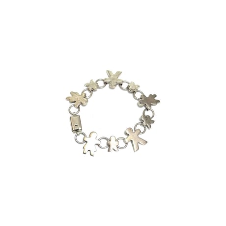 【USED】Vintage Mexican Silver Human Figure Link Bracelet