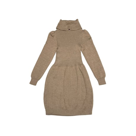 【USED】00's MOSCHINO CHEAP AND CHIC Virgin Wool Turtleneck Knit Dress