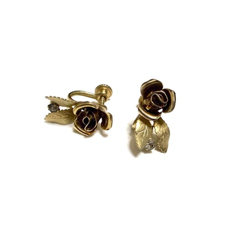 【BOOMBABA BOUTIQUE】(No.13) Rose Earrings Gold-filled