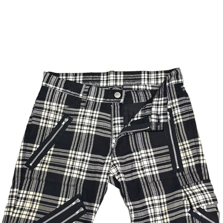 【USED】90's-00's 666 Black & White Plaid Bondage Pants