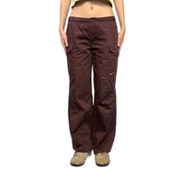 【USED】00's NIKE Herringbone Cotton Cargo Pants Bordeaux Brown