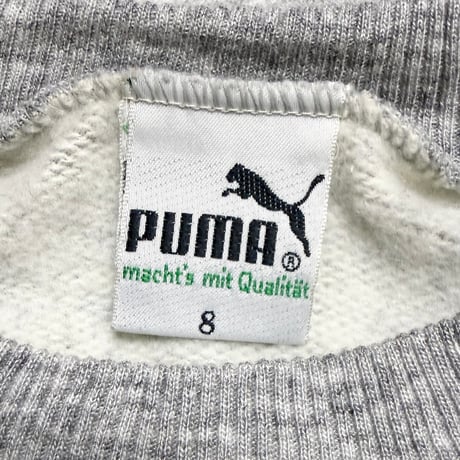 【USED】80's PUMA Layered Sleeve Docking Sweatshirt Grey × Blue