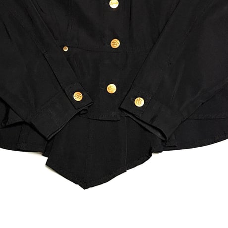 【USED】90's JUNIOR GAULTIER Peplum Trucker Jacket Black